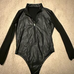 Stylish Black Long Sleeve Bodysuit